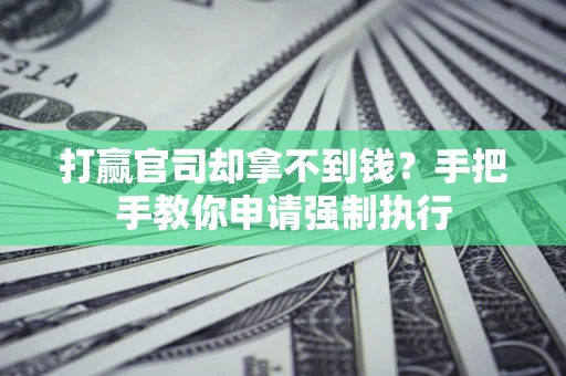 武汉打赢官司却拿不到钱？手把手教你申请强制执行