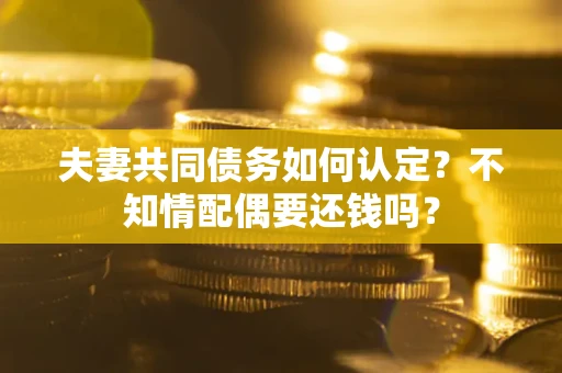 武汉夫妻共同债务如何认定？不知情配偶要还钱吗？