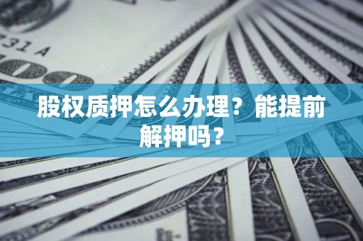 武汉股权质押怎么办理？能提前解押吗？
